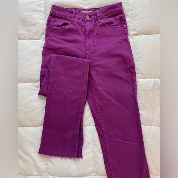 ZARA Purple Split-Leg Jeans - Picture 2 of 3